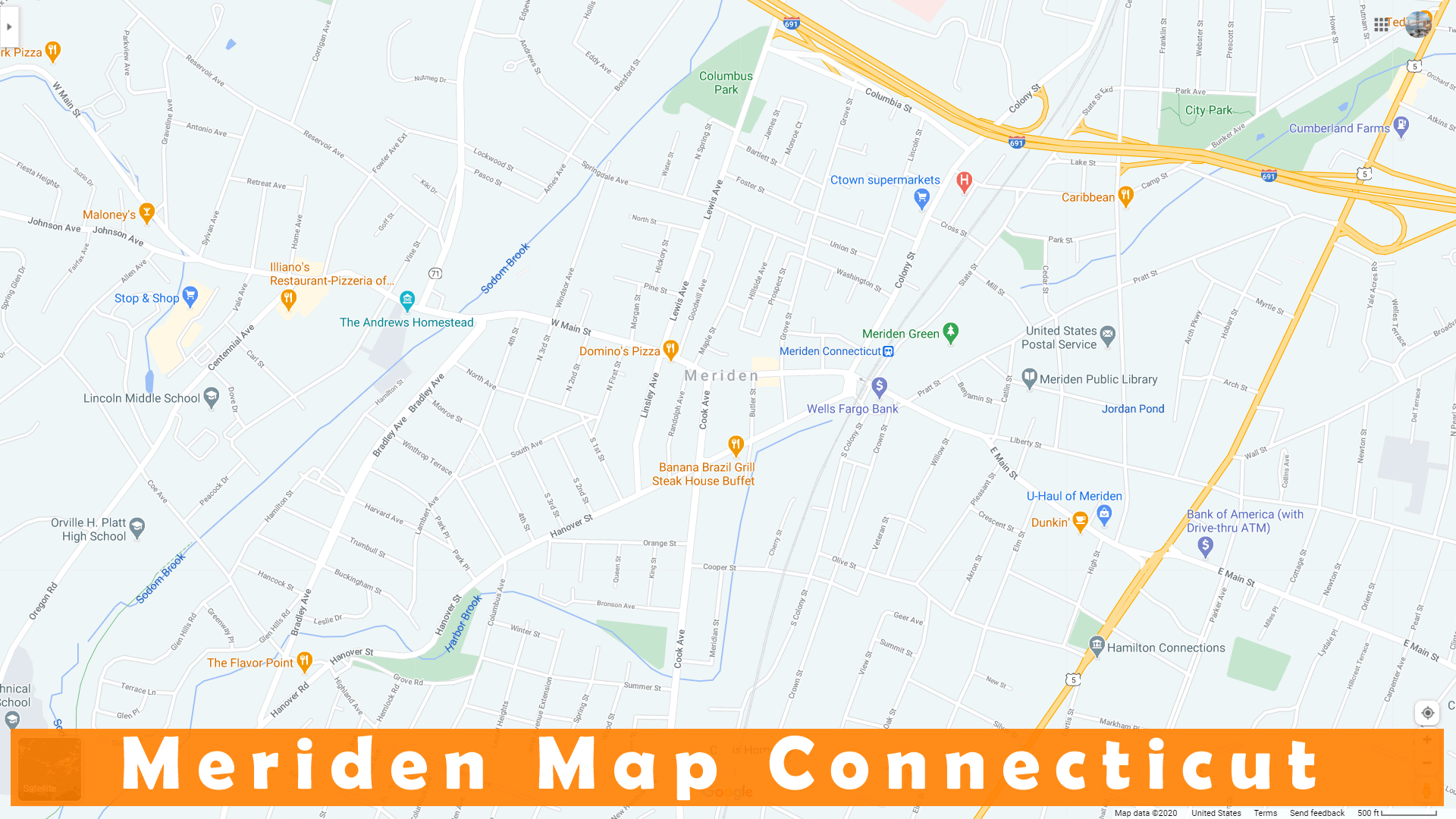 Meriden map